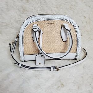 Kate Spade Reiley Straw & Leather Handbag